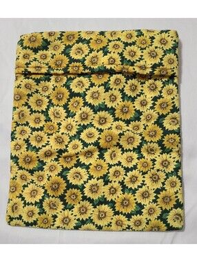 Vtg 1990s Packed Sunflower Print Pouch Sz 10.5x8.5 Fits Most Electronic Tablets